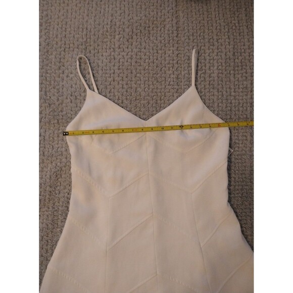 GB V Neck Sleeveless flared Bottom dress white Beachy Boho Cottage Core - Picture 8 of 11